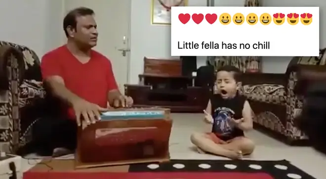 Toddler practising classical Indian singing with his father will melt your heart