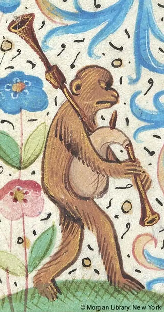 Monkey playing bagpipes
