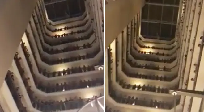 Amazing high school students sing ‘Down to the River to Pray’ from hotel balconies
