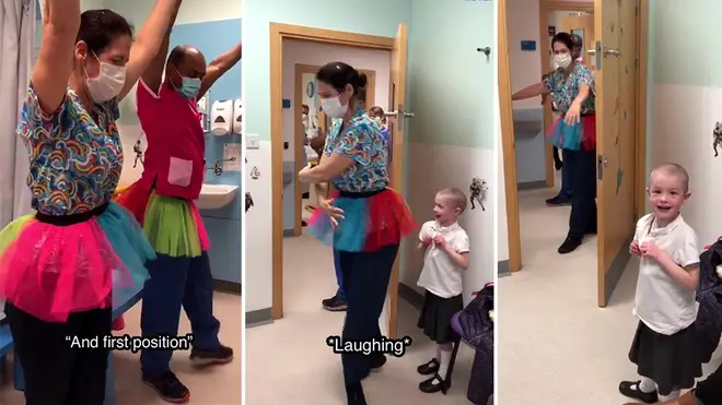 Hospital staff surprise young Izzy with ‘Swan Lake’