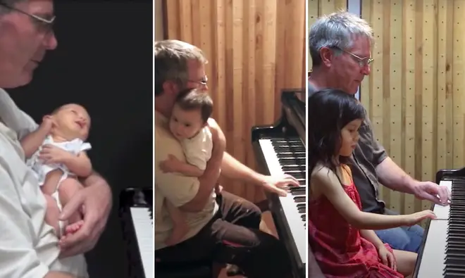 Dad documents playing piano to daughter for over five years