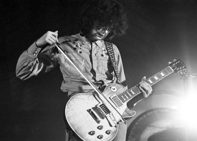 Jimmy Page performs with Led Zeppelin, 1972
