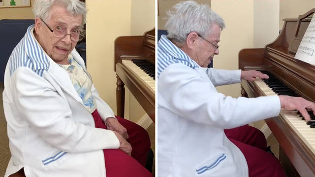 92-year-old with dementia remembers how to play piano