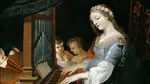 Saint Cecilia Playing The Organ.
