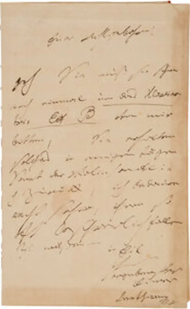 Beethoven letter to Mr von Bauman