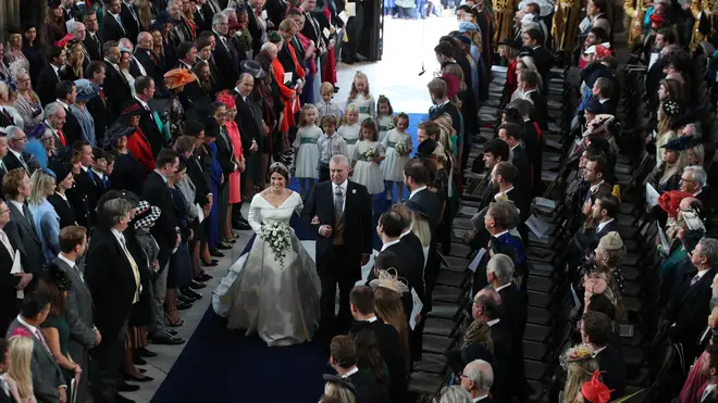 Princess Eugenie walks down the aisle