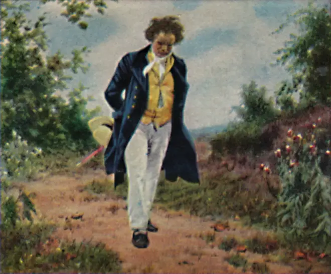 Beethoven walking in the countryside, by Gemalde Von Schmid