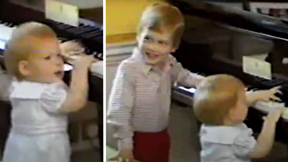 Prince William and Prince Harry play the piano as babies too much for our …