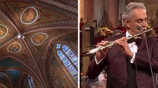 Andrea Bocelli accompanies himself on the flute in this stunning performance of ‘Dolce è Sentire’
