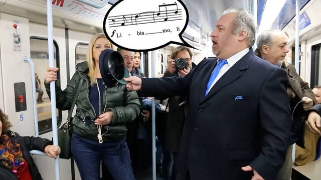 Opera chorus bursts into a Verdi melody on Italian metro