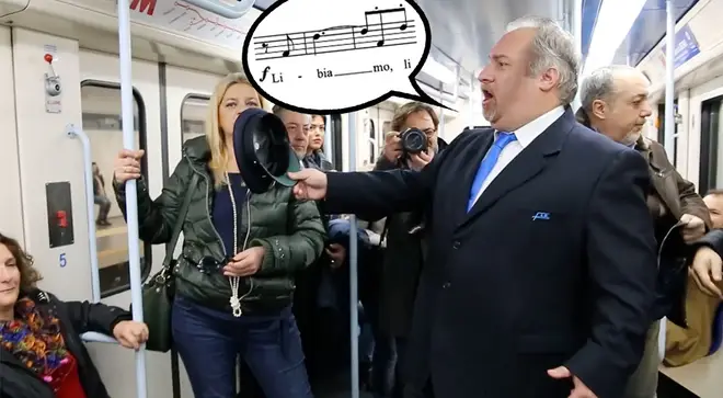 Opera chorus bursts into a Verdi melody on Italian metro