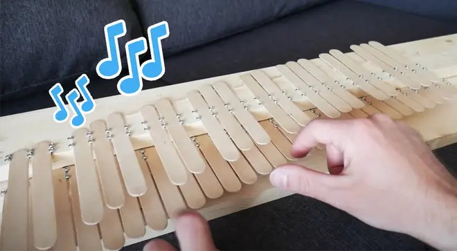 This piano is made entirely of ice lolly sticks
