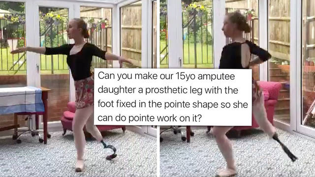 Dad’s appeals for ‘en pointe’ prosthetic for ballerina daughter goes viral on Twitter