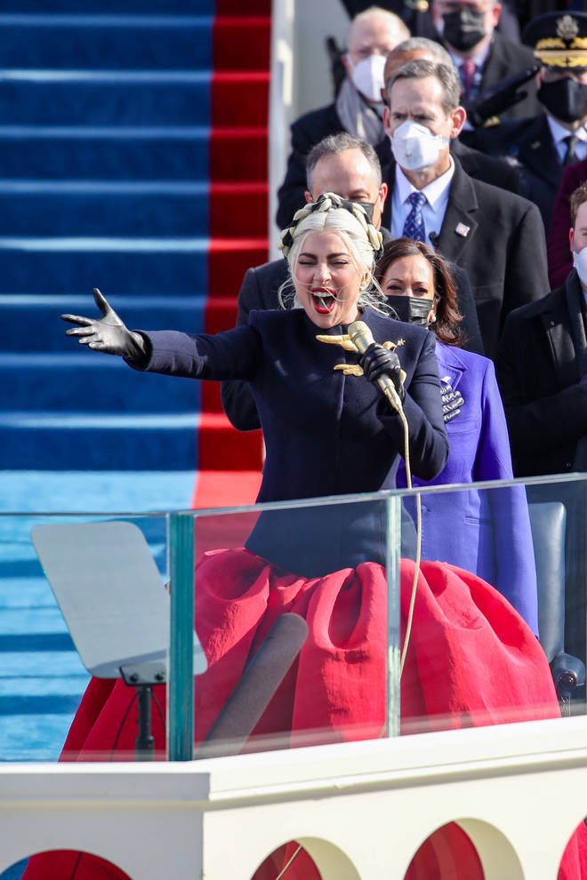 Lady Gaga sings at the US Capitol Inauguration Ceremony