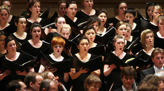 German riskiest language for singing? Westminster Symphonic Choir pictured sing Beethoven's 'Ode to Joy'