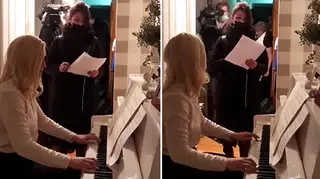 Anastasia Vasilyeva plays piano as police raid her Moscow flat