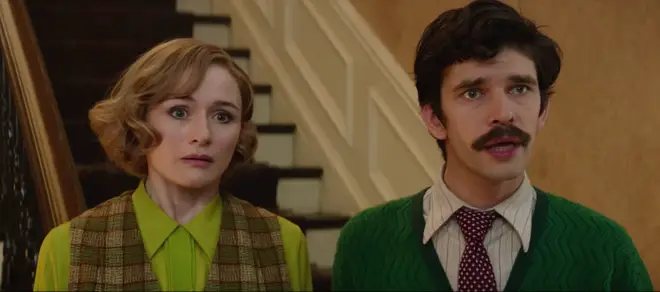 Ben Whishaw and Emily Mortimer as the grown-up Banks children