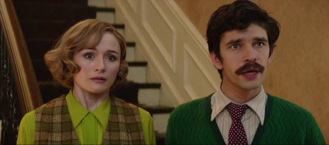 Ben Whishaw and Emily Mortimer as the grown-up Banks children