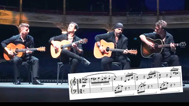 Beethoven’s Für Elise, but it’s for fiery flamenco guitar quartet