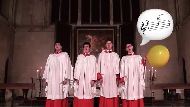 Choir of King’s College, Cambridge uses a balloon to sing Allegri’s Miserere