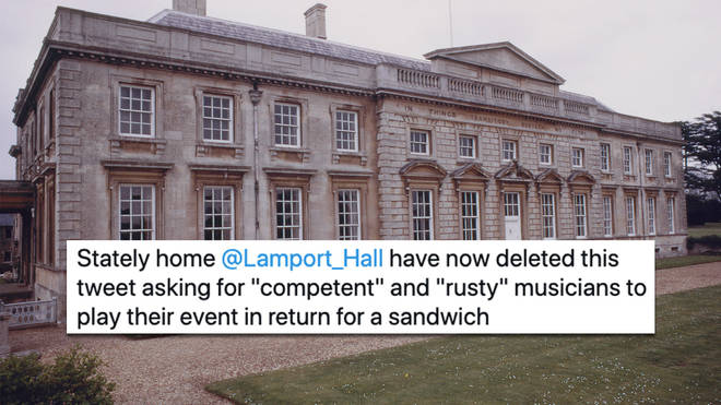 Lamport Hall asked amateur musicians to play in exchange for free food