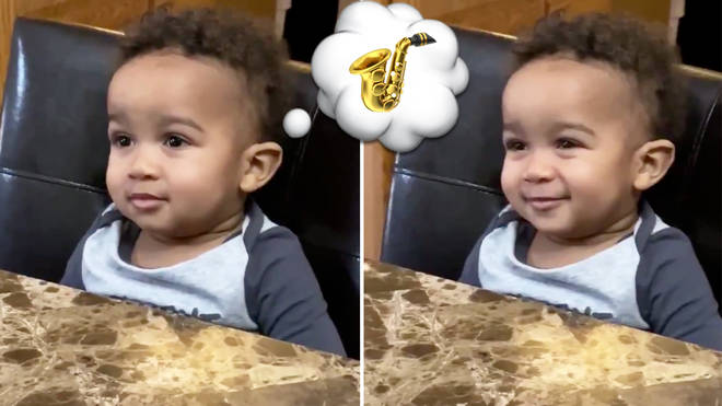 Toddler’s reaction to his grandpa playing saxophone is pure love and joy