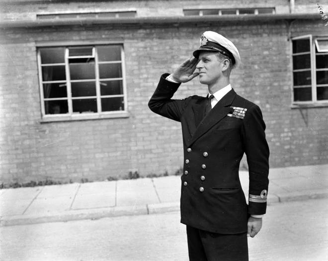 Lieutenant Philip Mountbatten at the Royal Naval Officers' School in 1947