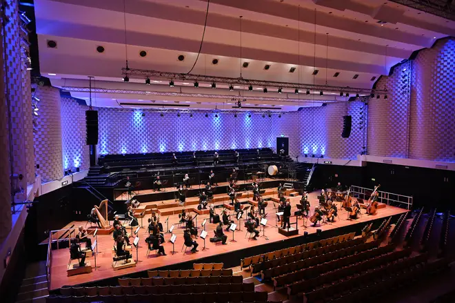 Bournemouth Symphony Orchestra players, making music at a distance