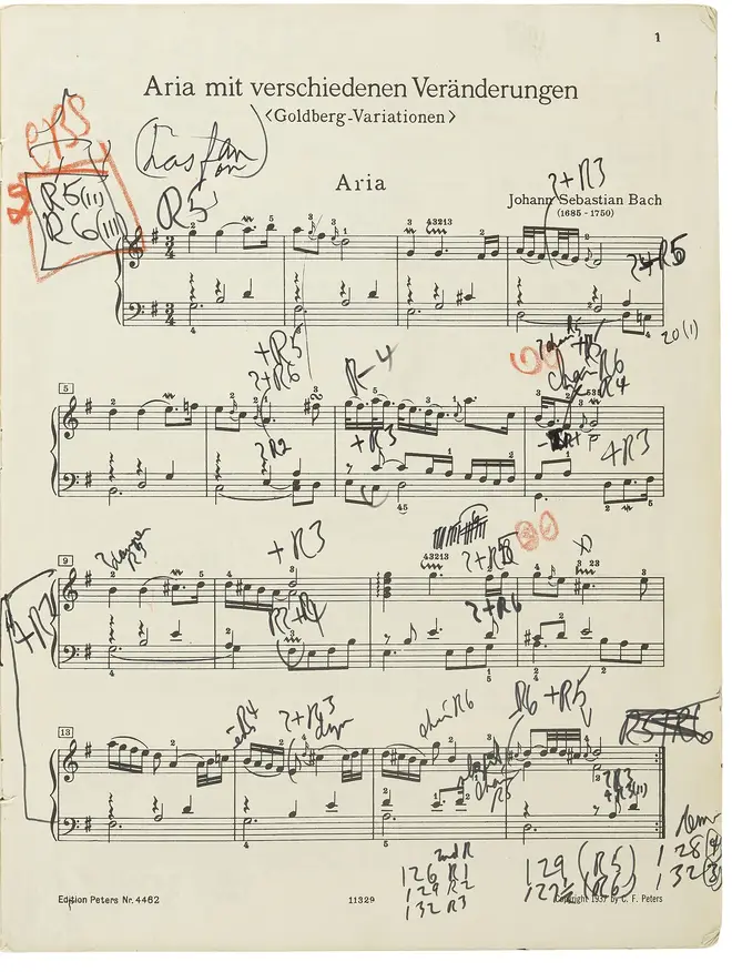 The score of the Goldberg Variations that Glenn Gould used for his 1981 recording