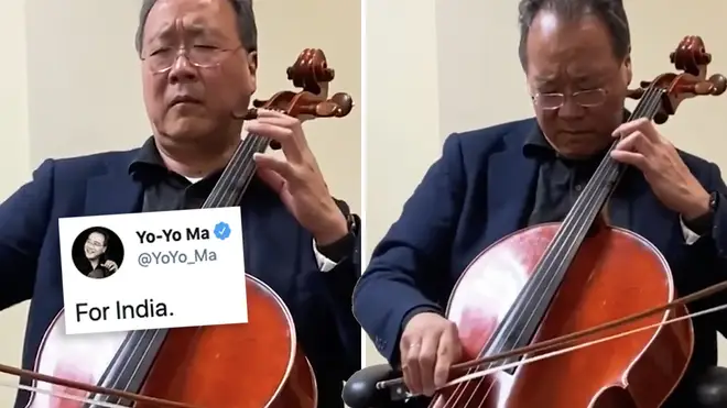 Cellist Yo-Yo Ma performs beautiful Bach in poignant tribute to lives lost to COVID-19 in India