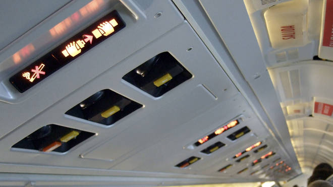 Interior of an airplane