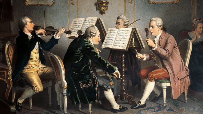 Classical era music – an 18th-century string quartet