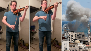 Amid rocket fire, violinist plays poignant Brahms in a bomb shelter during Israel-Gaza conflict