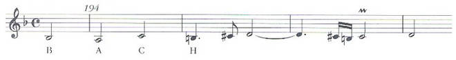 An example of the BACH motif in the Art of Fugue BWV 1080:19