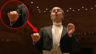 Watch this maestro conduct an entire symphony orchestra using a toothpick as a baton