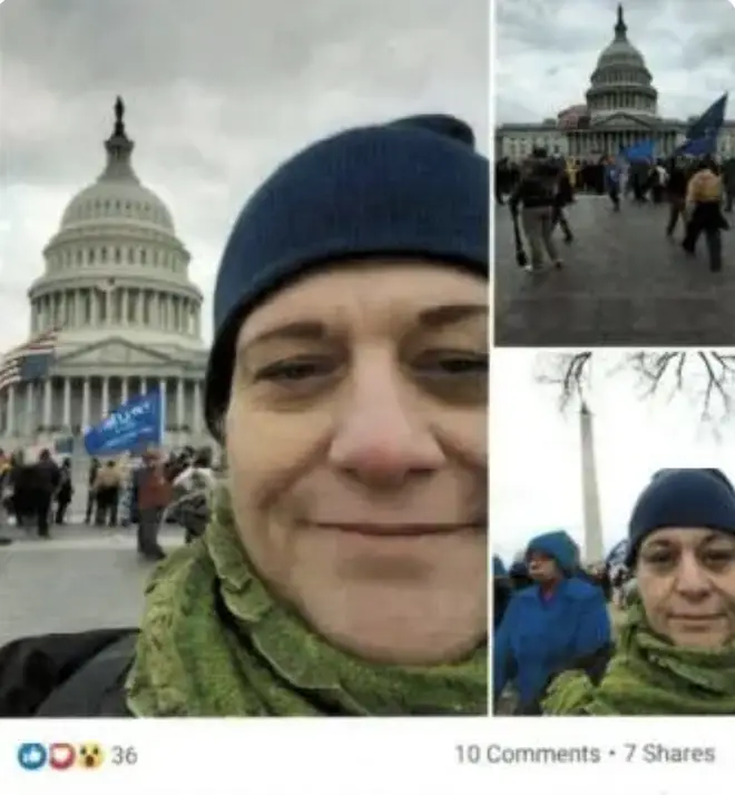 Facebook post shows Southard attending US Capitol riots on 6 January