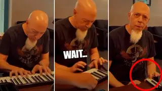 Pianist seamlessly plays rag as sections of his keyboard are removed one-by-one
