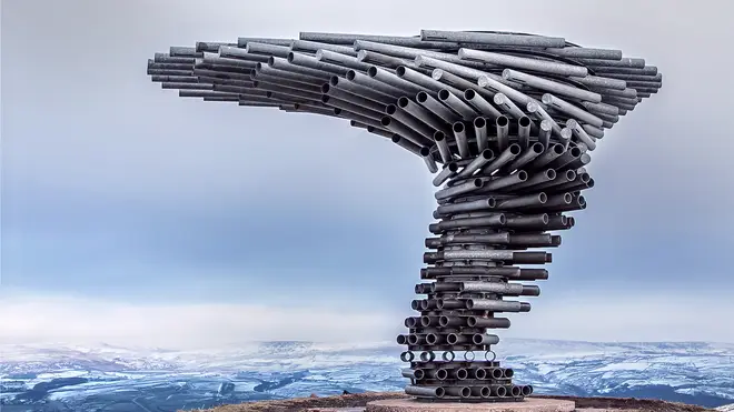 Aeolian harp sculpture in Burnley, Lancashire