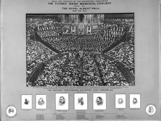 Poster for the Royal Albert Hall’s 1912 Titanic musicians’ memorial concert