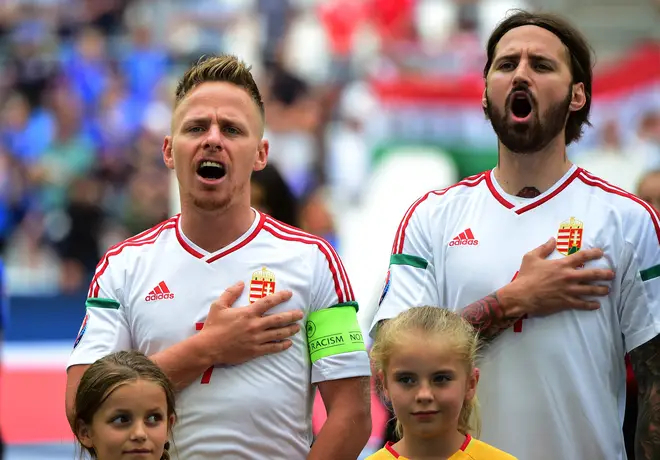 What are the lyrics to Hungary’s national anthem ‘Himnusz’, and why was it banned from sporting events?