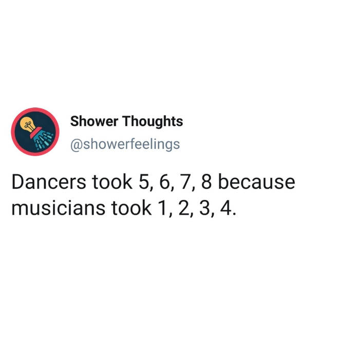Dancers took 5, 6, 7, 8