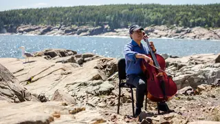 Cellist Yo-Yo Ma surprising passers-by in this picturesque national park. Because music and nature are one.