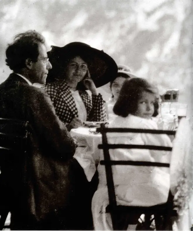 Gustav Mahler enjoying some family time with his wife Alma and daughters Anna and Maria. (1910)