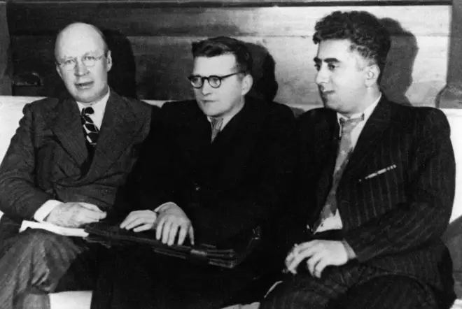 Soviet composers Sergei Prokofiev, Dmitri Shostakovich and Aram Khachaturian just hanging out..
