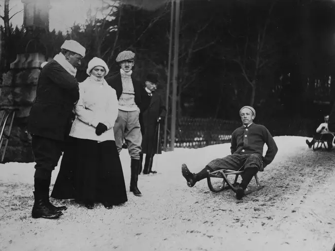 Richard Strauss sledging in Schierke, Germany.