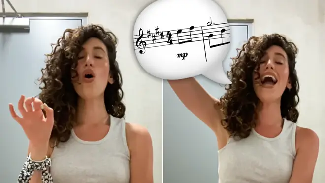 Singer does Titanic flute solo in one single breath from an echoing stairwell