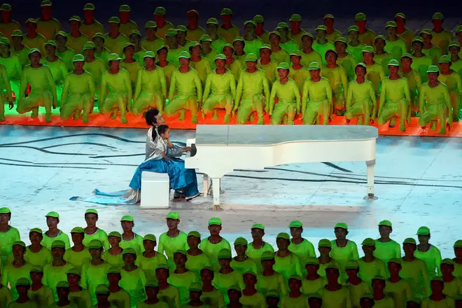Lang Lang plays at the 2008 Olympics Opening Ceremony
