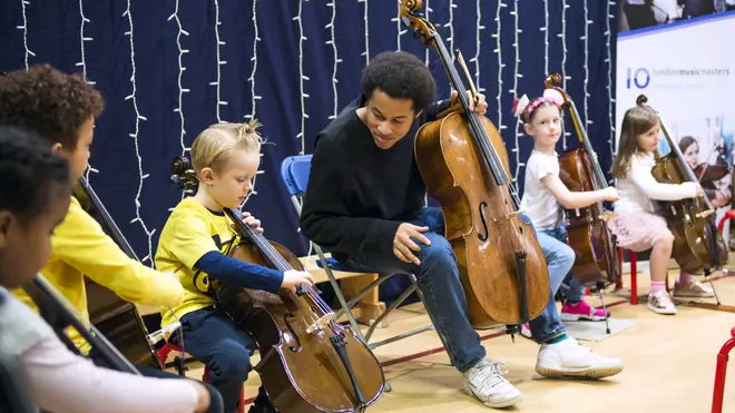 Sheku took part in two workshops at Prior Weston Primary School