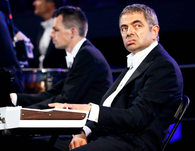 Rowan Atkinson, Mr Bean, performs during the opening ceremony of the London 2012 Olympic Games at the Olympic Stadium July 27, 2012.