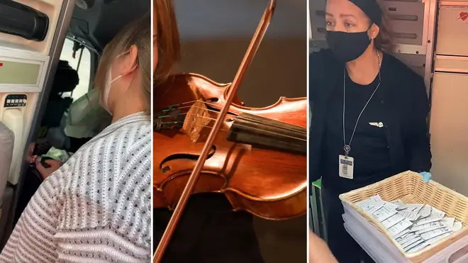 Flight attendant tries to force violinist to check instrument into hold